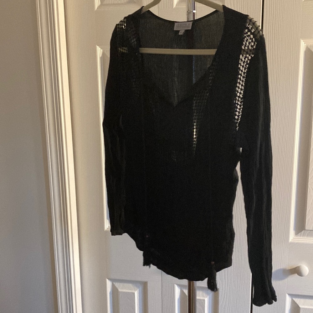 Joseph A black sheer beach top